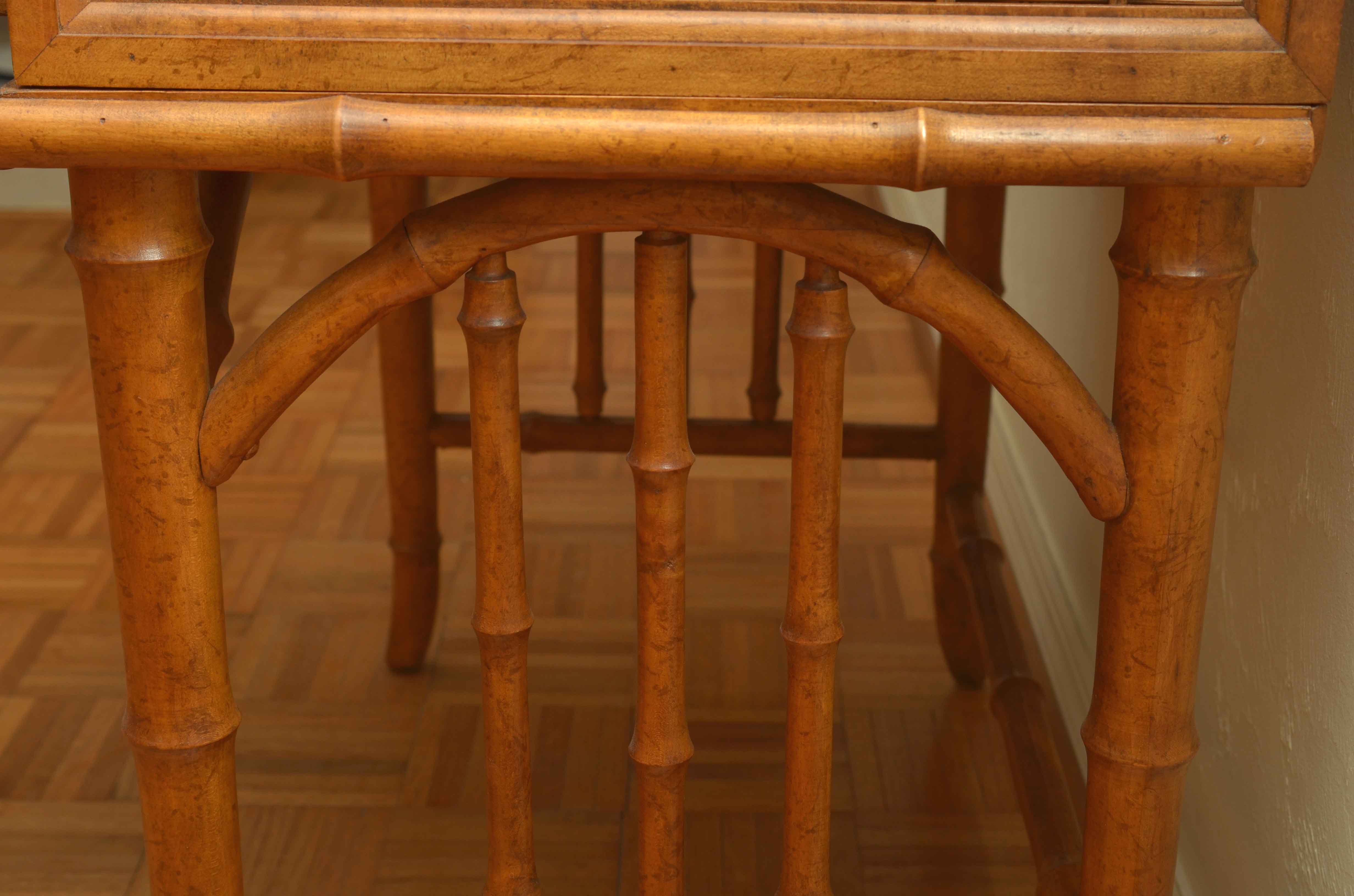 Bamboo and Rattan Style Secretary Desk