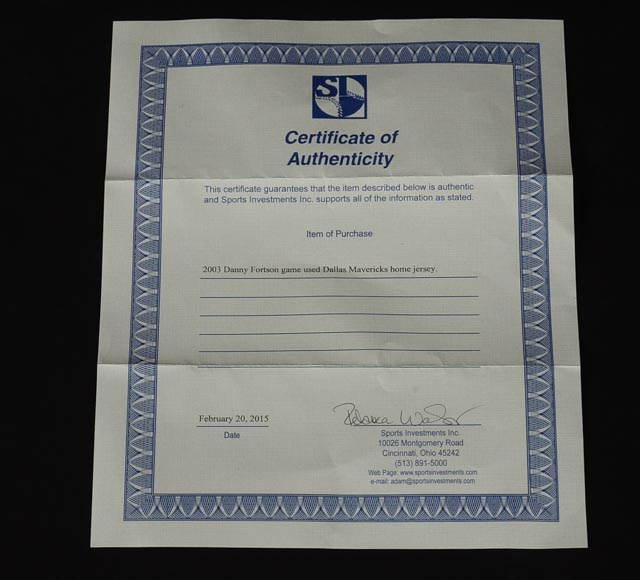 Danny Fortson 2003 Game Used Jersey