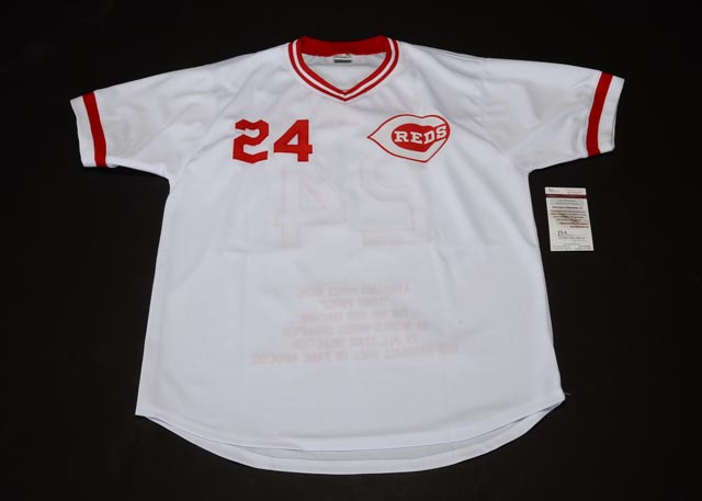Tony Perez Signed Reds "Stats" Baseball Jersey