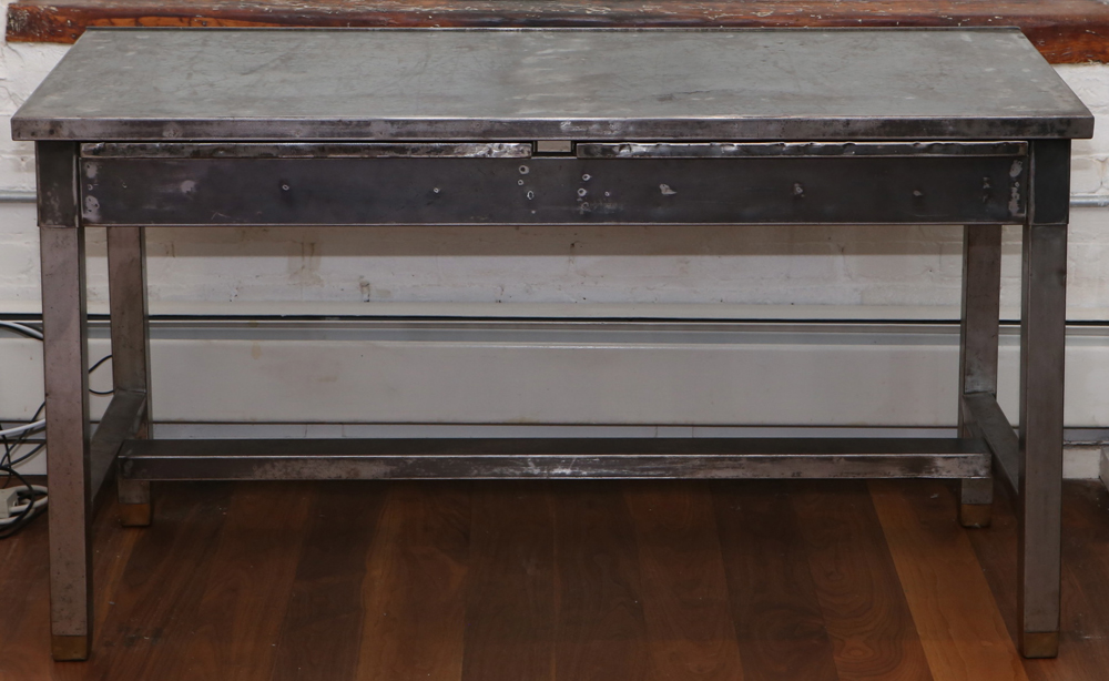 Contemporary Brushed Steel Desk