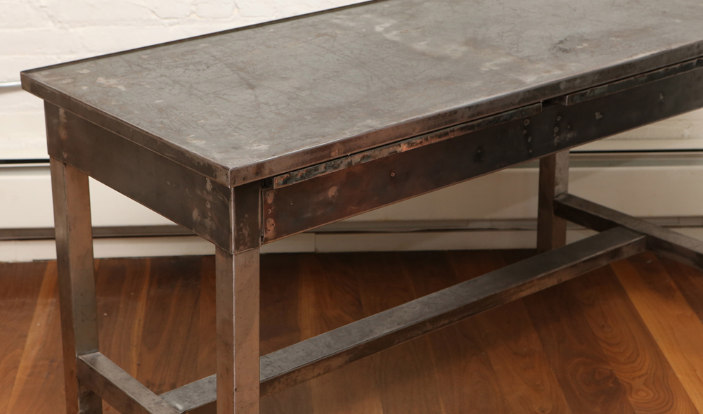 Contemporary Brushed Steel Desk