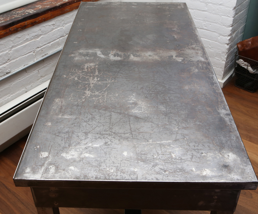 Contemporary Brushed Steel Desk