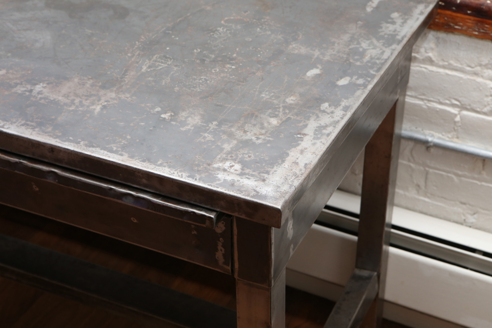 Contemporary Brushed Steel Desk