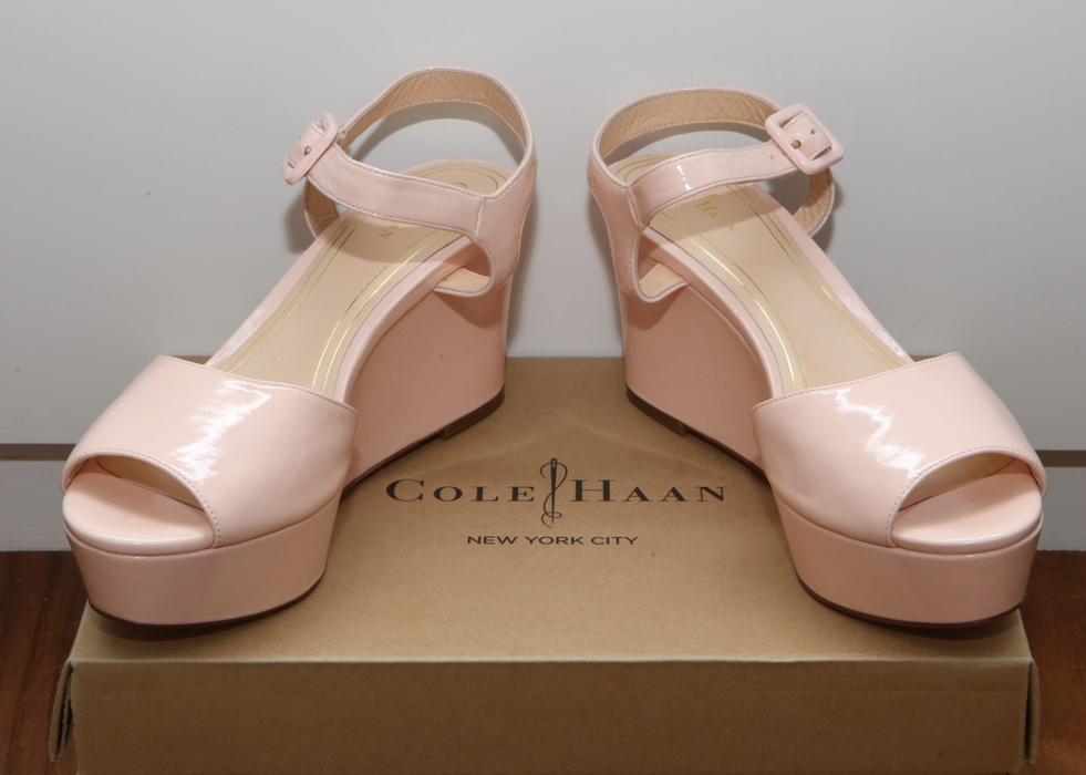 New-with-Box Patent Cole Haan Wedges in Blush
