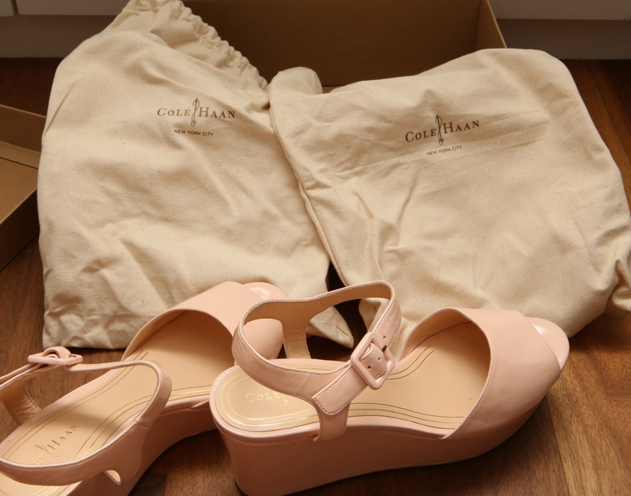 New-with-Box Patent Cole Haan Wedges in Blush