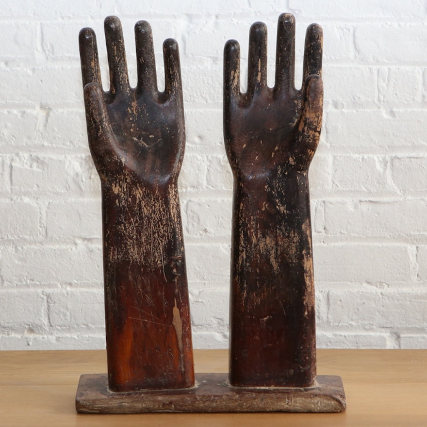 Wooden Carved Hand Sculpture
