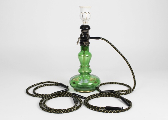 Green Glass Vintage Italian Hookah Smoking Pipe