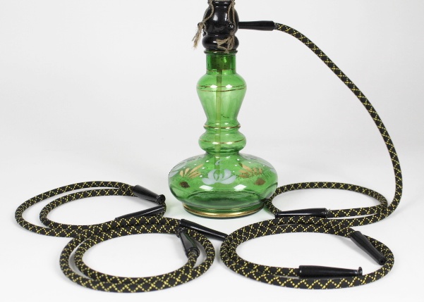 Green Glass Vintage Italian Hookah Smoking Pipe