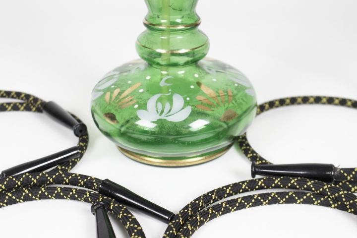 Green Glass Vintage Italian Hookah Smoking Pipe
