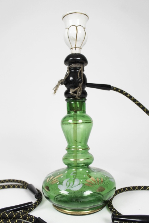 Green Glass Vintage Italian Hookah Smoking Pipe