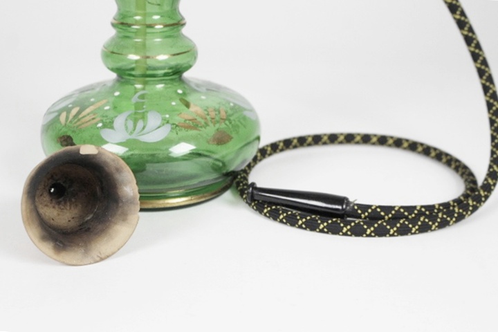 Green Glass Vintage Italian Hookah Smoking Pipe