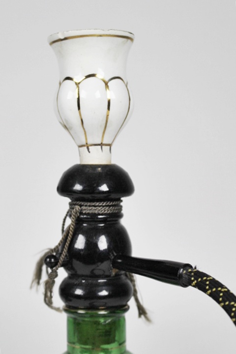 Green Glass Vintage Italian Hookah Smoking Pipe