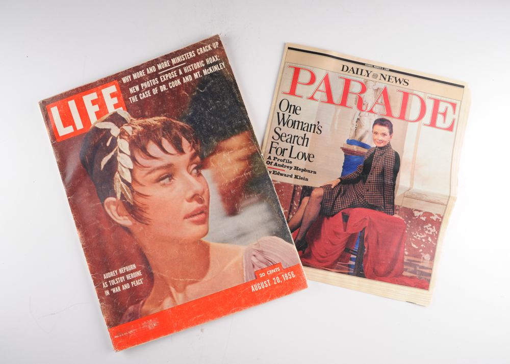 Two Vintage Magazines, Audrey Hepburn Covers