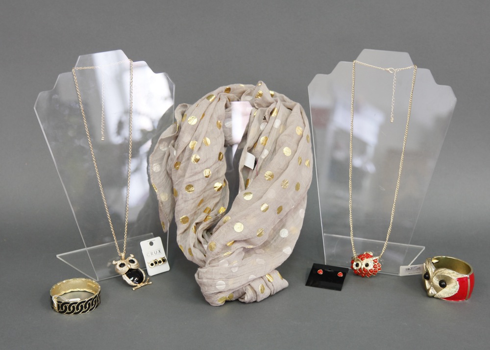 Jewelry with Browns, Golds and Owls