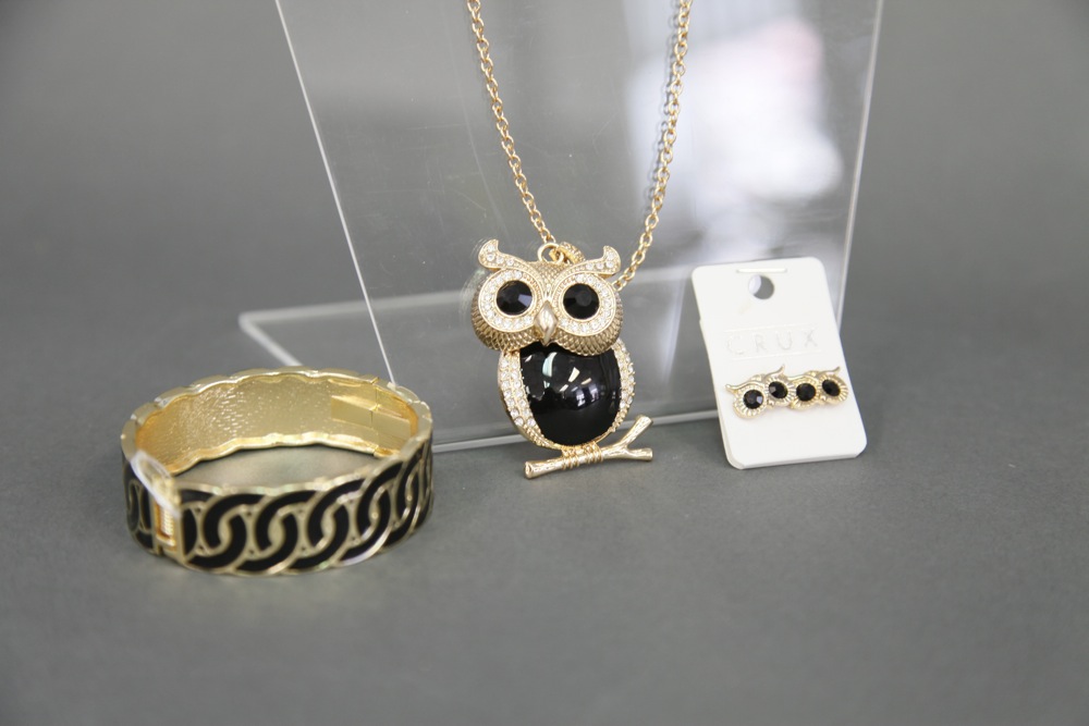 Jewelry with Browns, Golds and Owls