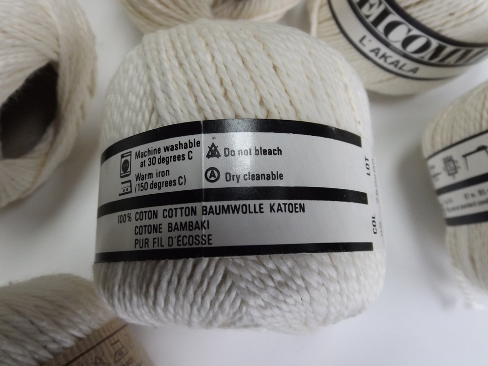 Eleven Skeins of French "Welcomme L'Akala" Cotton Knitting Yarn