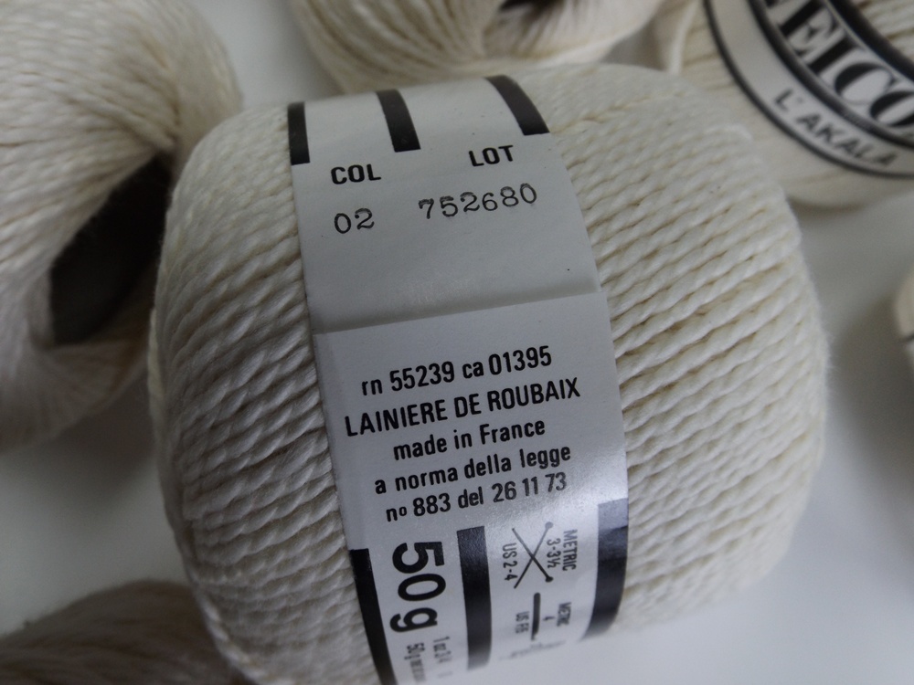Eleven Skeins of French "Welcomme L'Akala" Cotton Knitting Yarn