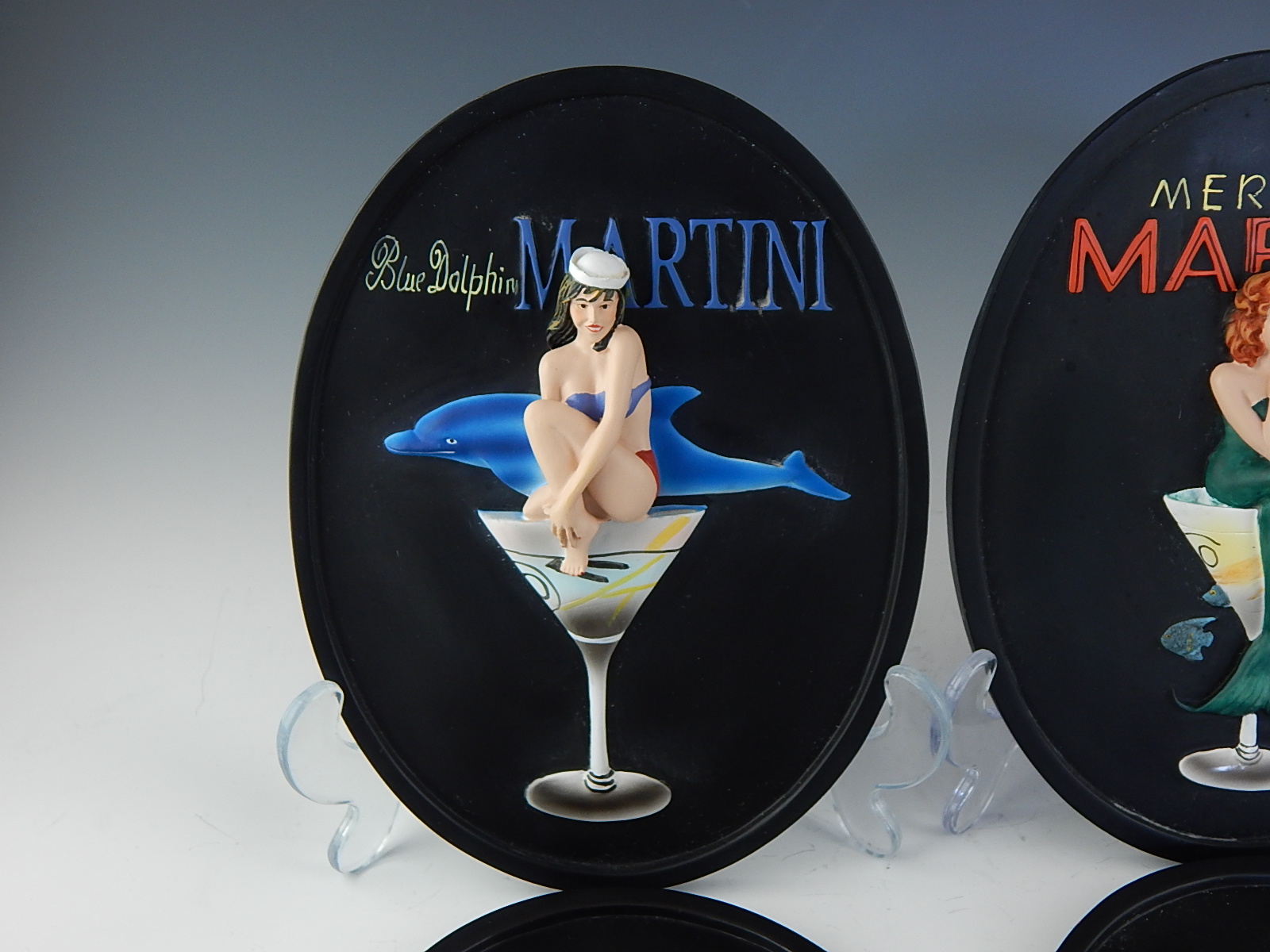 Set of Eight Bar Themed Tiles/Plaques