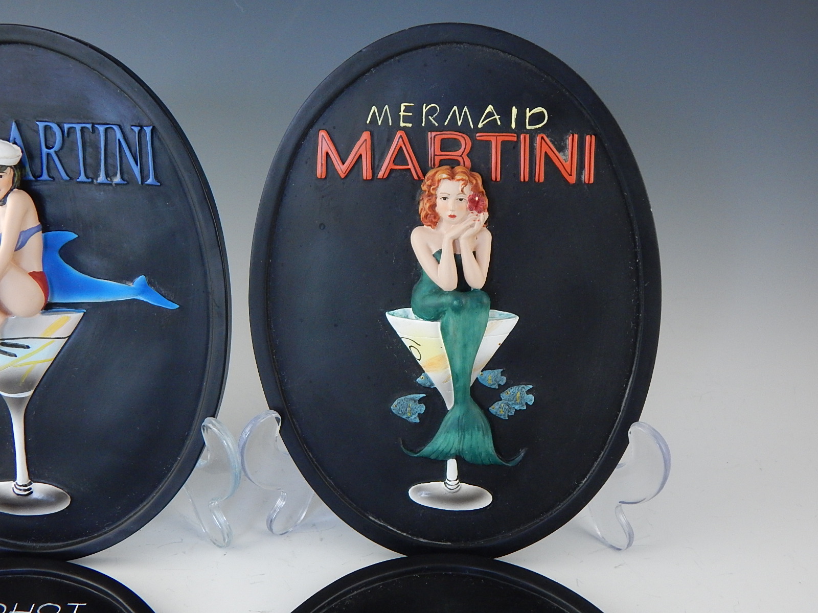 Set of Eight Bar Themed Tiles/Plaques