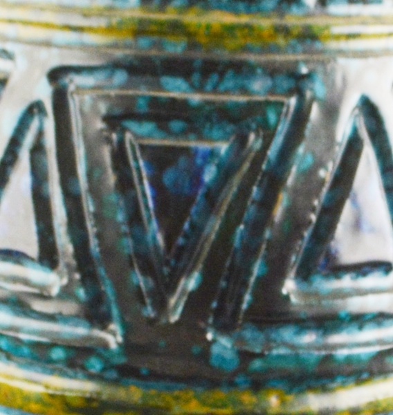 Italian Clay Vase on Wood Stand