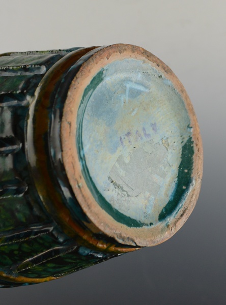 Italian Clay Vase on Wood Stand