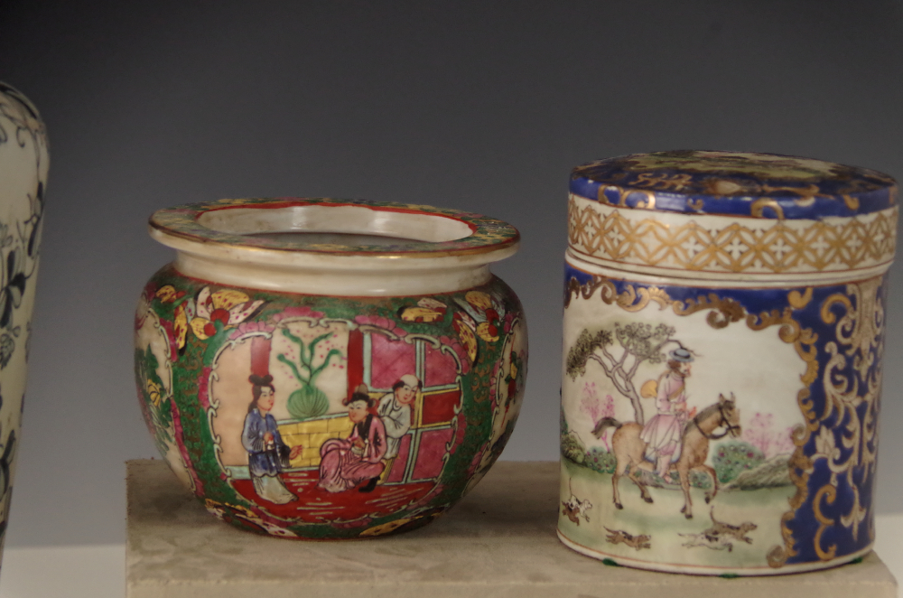 Vintage Chinese Pottery with Carved Soapstone Guardian Lion