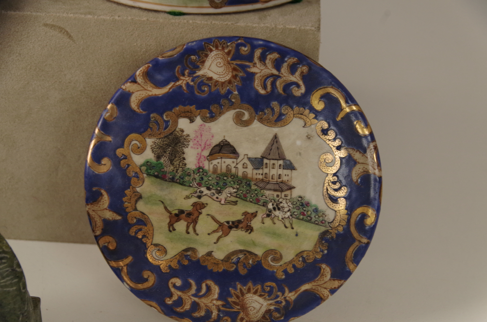 Vintage Chinese Pottery with Carved Soapstone Guardian Lion