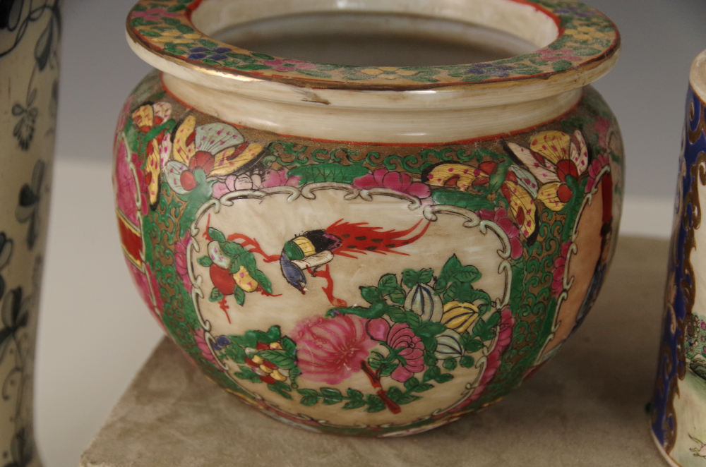 Vintage Chinese Pottery with Carved Soapstone Guardian Lion