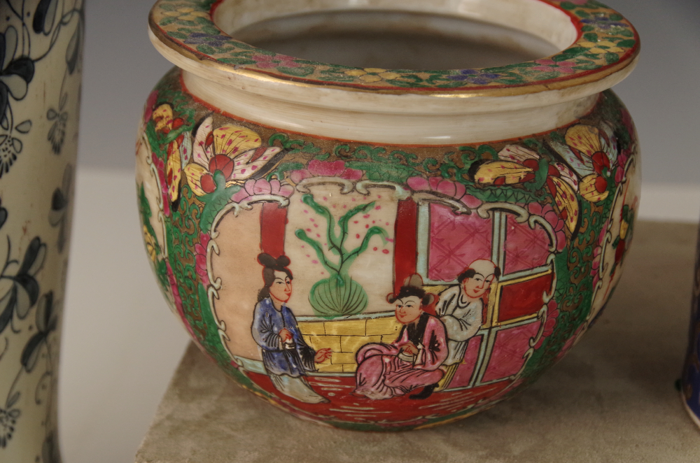 Vintage Chinese Pottery with Carved Soapstone Guardian Lion