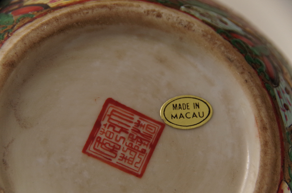 Vintage Chinese Pottery with Carved Soapstone Guardian Lion