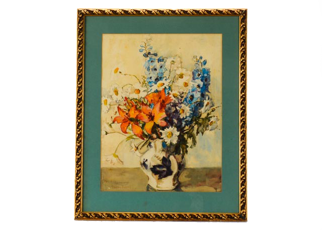 Original Shirley Russell Watercolor Still Life