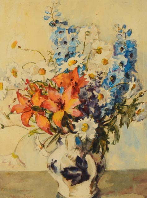 Original Shirley Russell Watercolor Still Life