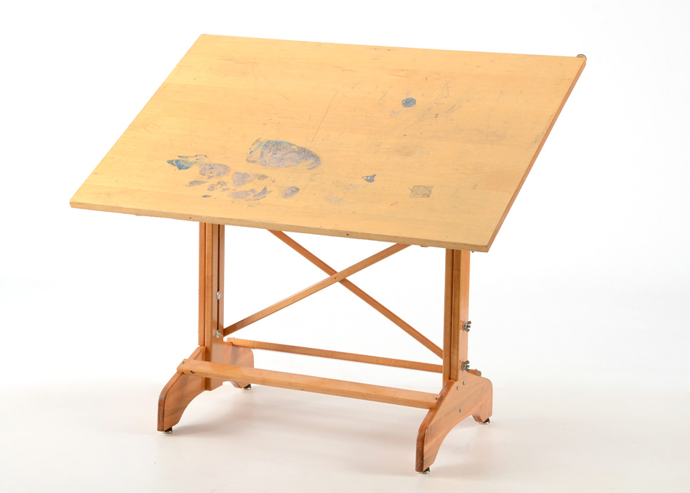 Contemporary Hardwood Drafting Table