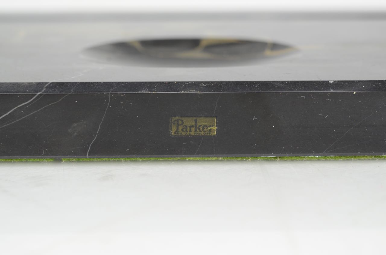 Vintage Parker Double Fountain Pen Marble Desk Set