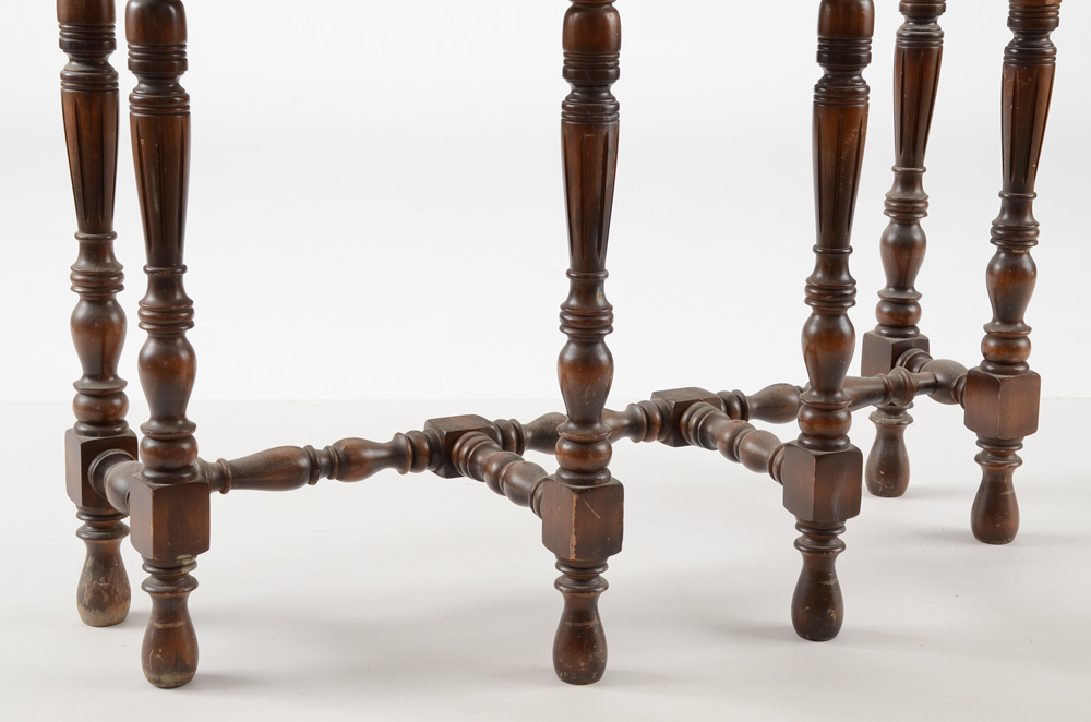 Circa 1920 Crotch Veneer Mersman Tables Console Table