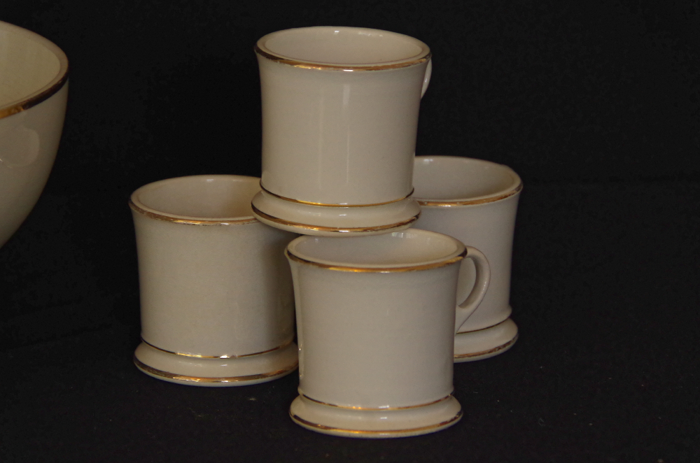 Vintage Dresden China "Tom & Jerry" Punch Bowl Set