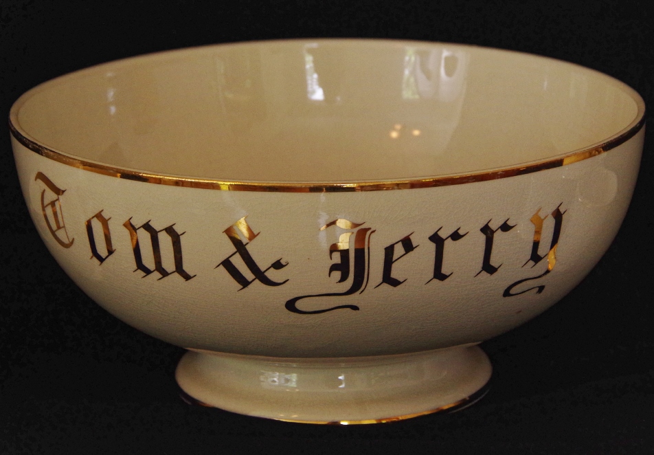 Vintage Dresden China "Tom & Jerry" Punch Bowl Set