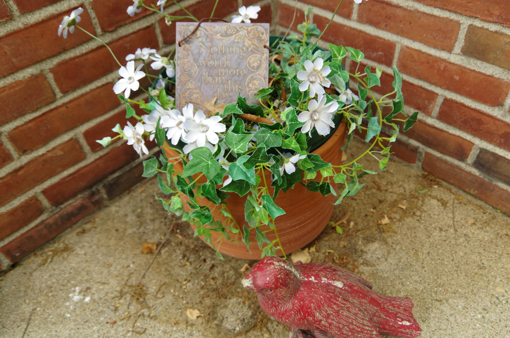 Wooden Patio Bench and Side Table with White Painted Finish