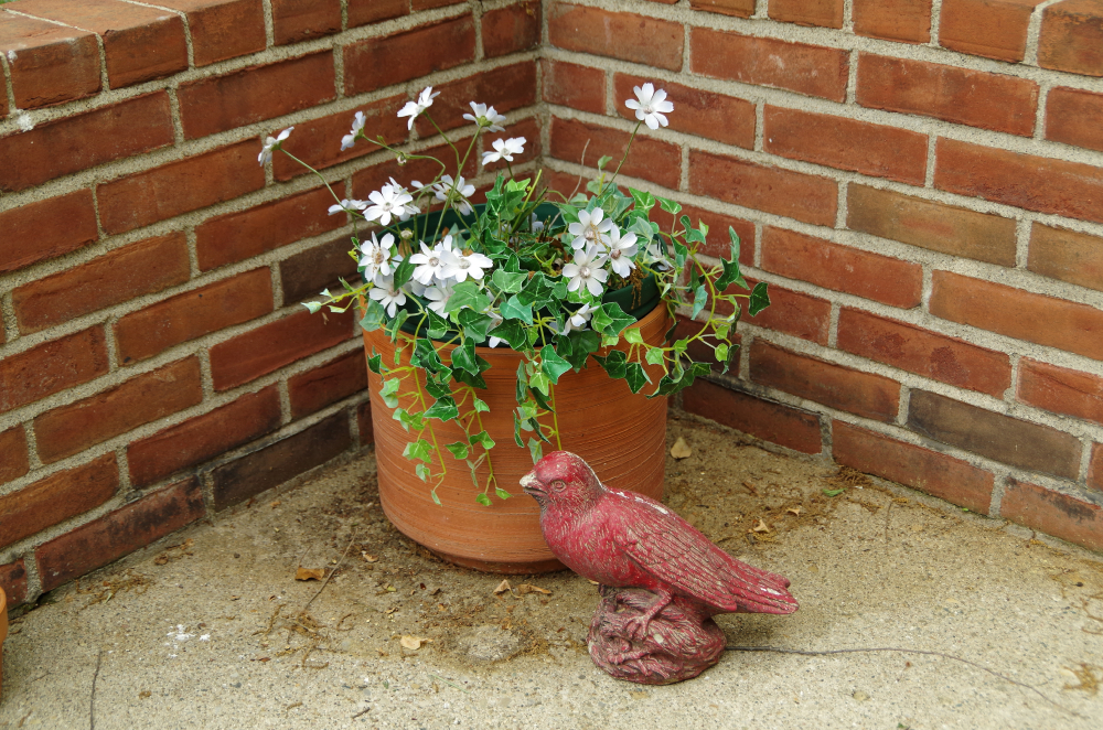 Wooden Patio Bench and Side Table with White Painted Finish