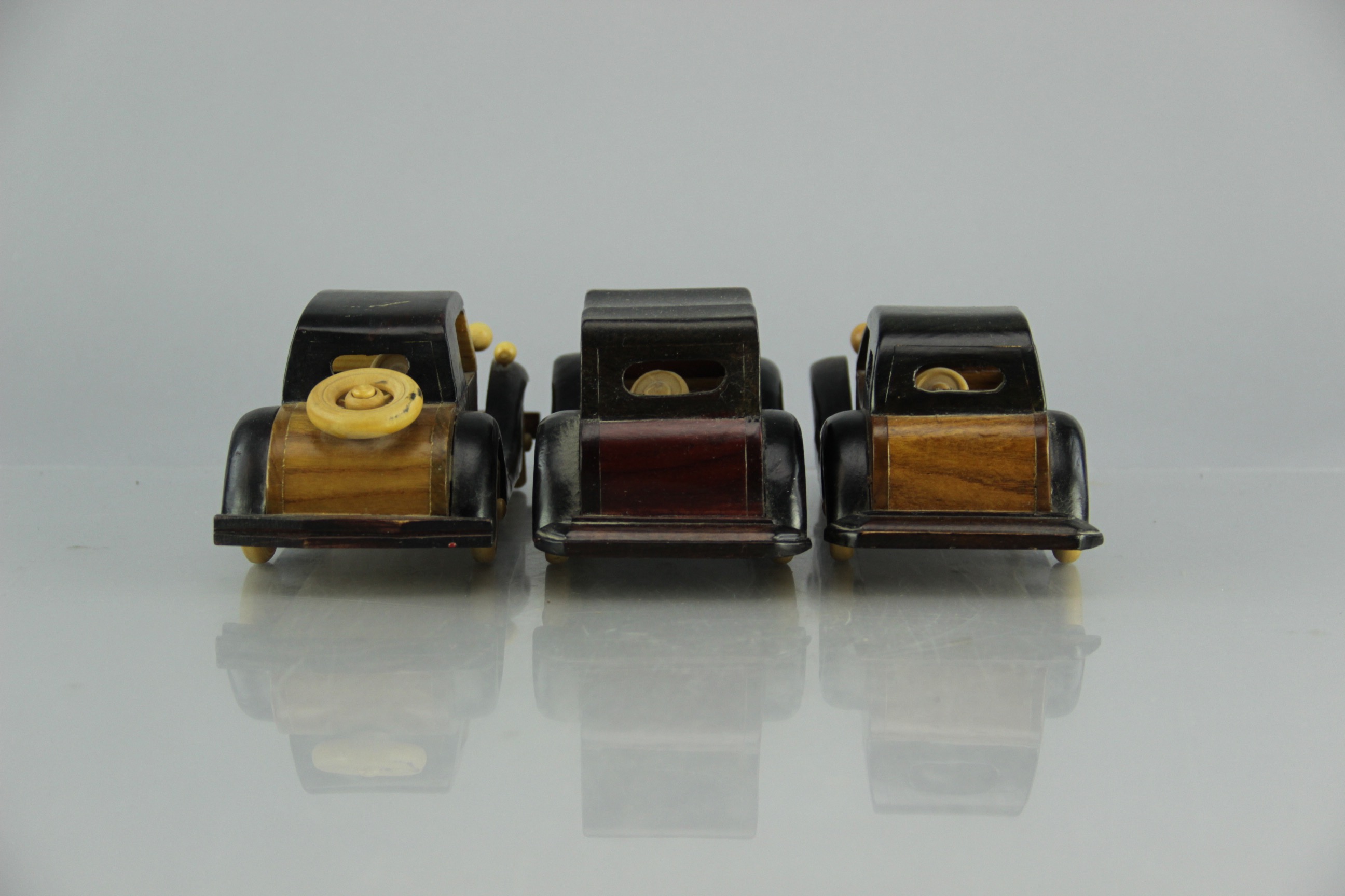 Trio of Vintage Wood Model Cars