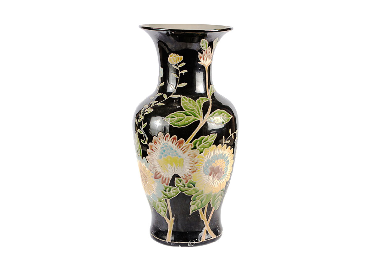 Black Floral Vase