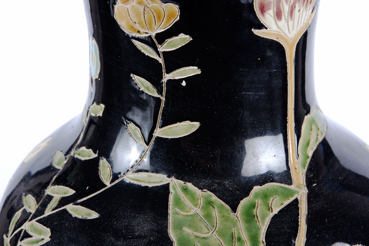 Black Floral Vase