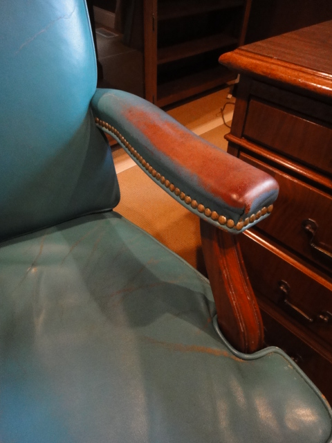 Vintage Gunlocke Co. Leather Office Chair