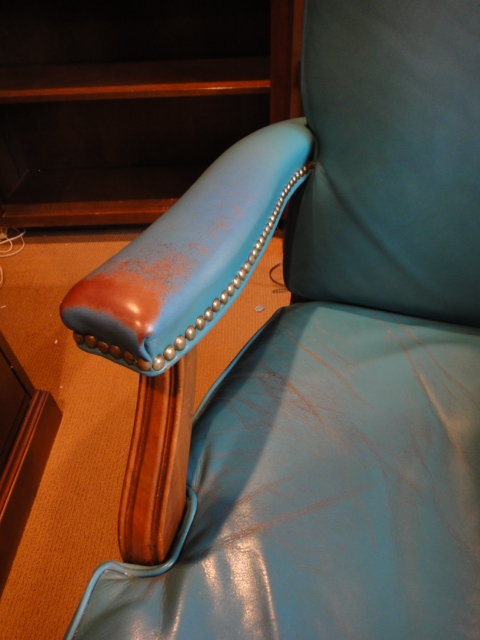 Vintage Gunlocke Co. Leather Office Chair