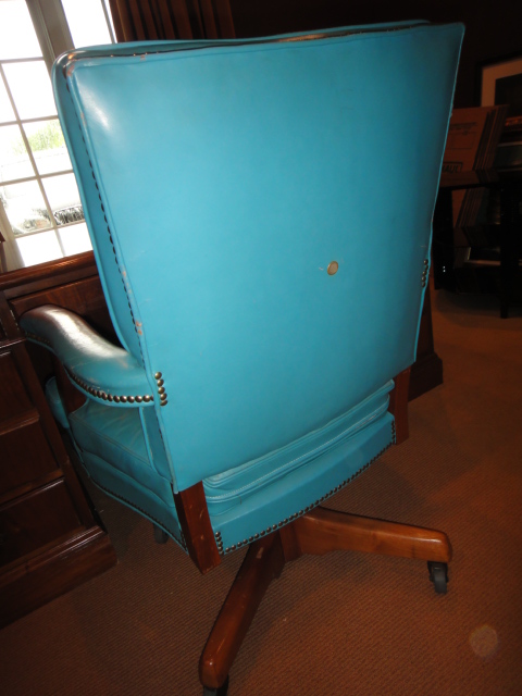 Vintage Gunlocke Co. Leather Office Chair