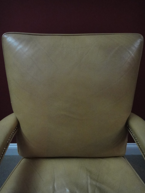Vintage Gunlocke Company Leather Swivel Office Chair