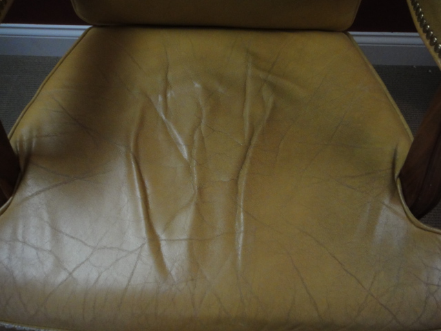 Vintage Gunlocke Company Leather Swivel Office Chair