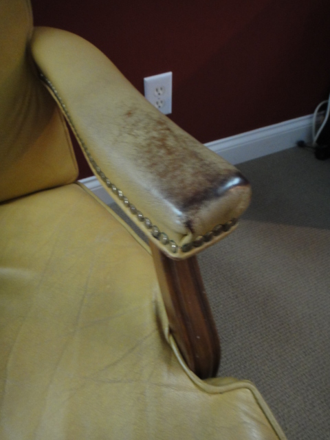 Vintage Gunlocke Company Leather Swivel Office Chair