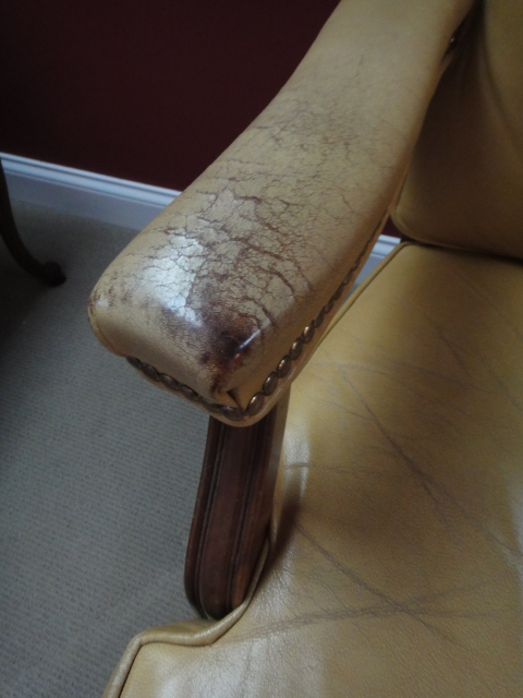 Vintage Gunlocke Company Leather Swivel Office Chair