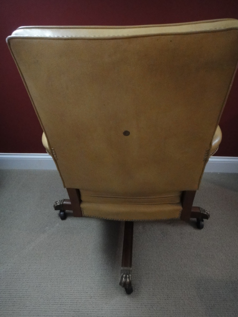 Vintage Gunlocke Company Leather Swivel Office Chair